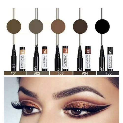 Microblading Tattoo Eyebrow Liquid Ink Pen Long Lasting Eye Brow 4 Fork Tips - Image 1