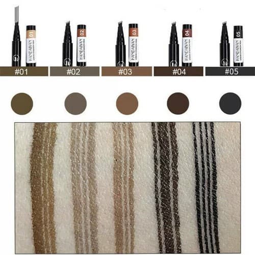 Microblading Tattoo Eyebrow Liquid Ink Pen Long Lasting Eye Brow 4 Fork Tips - Thumbnail 4