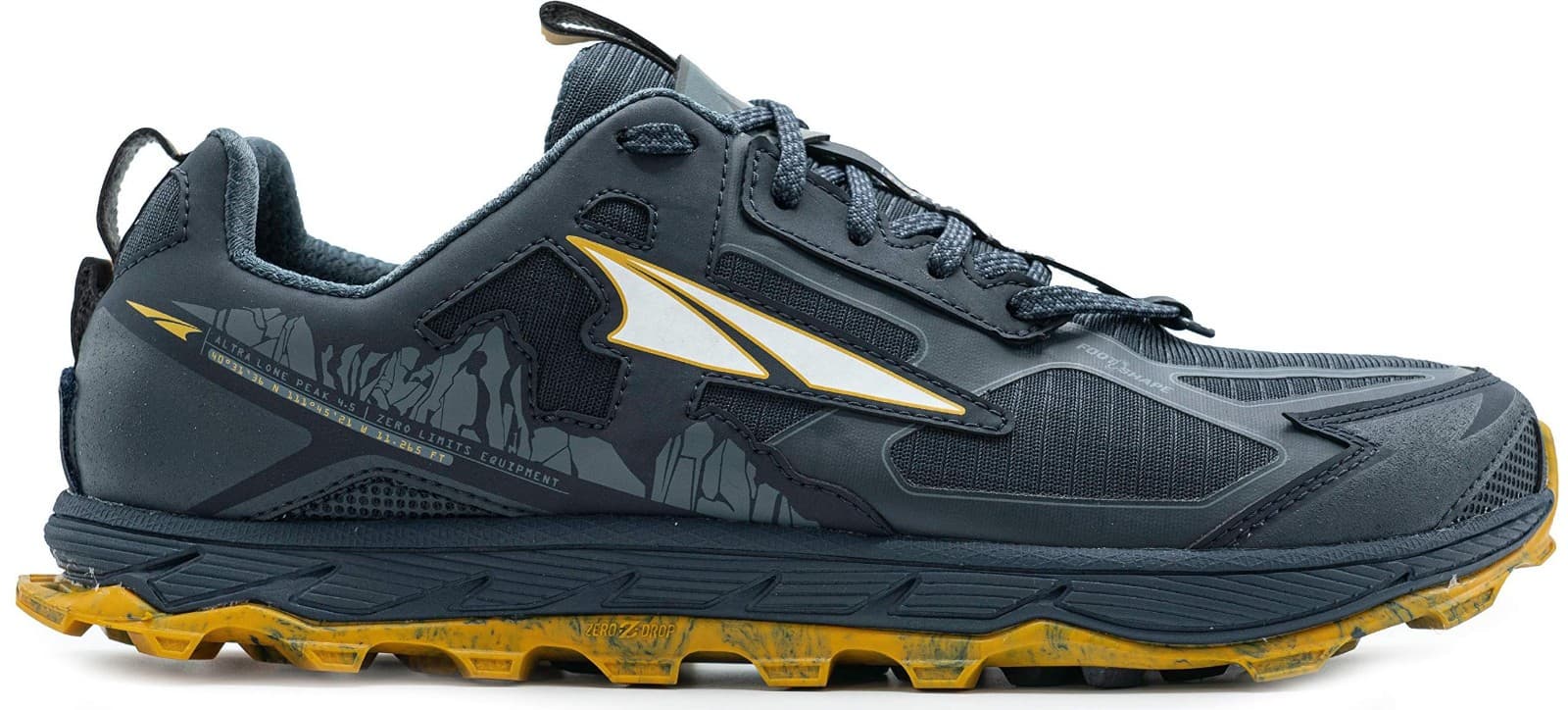 Altra Lone Peak 4.5 Mens Trail Running Shoes Carbon Blue AL0A4PE5404 Size 9 M - Thumbnail 2