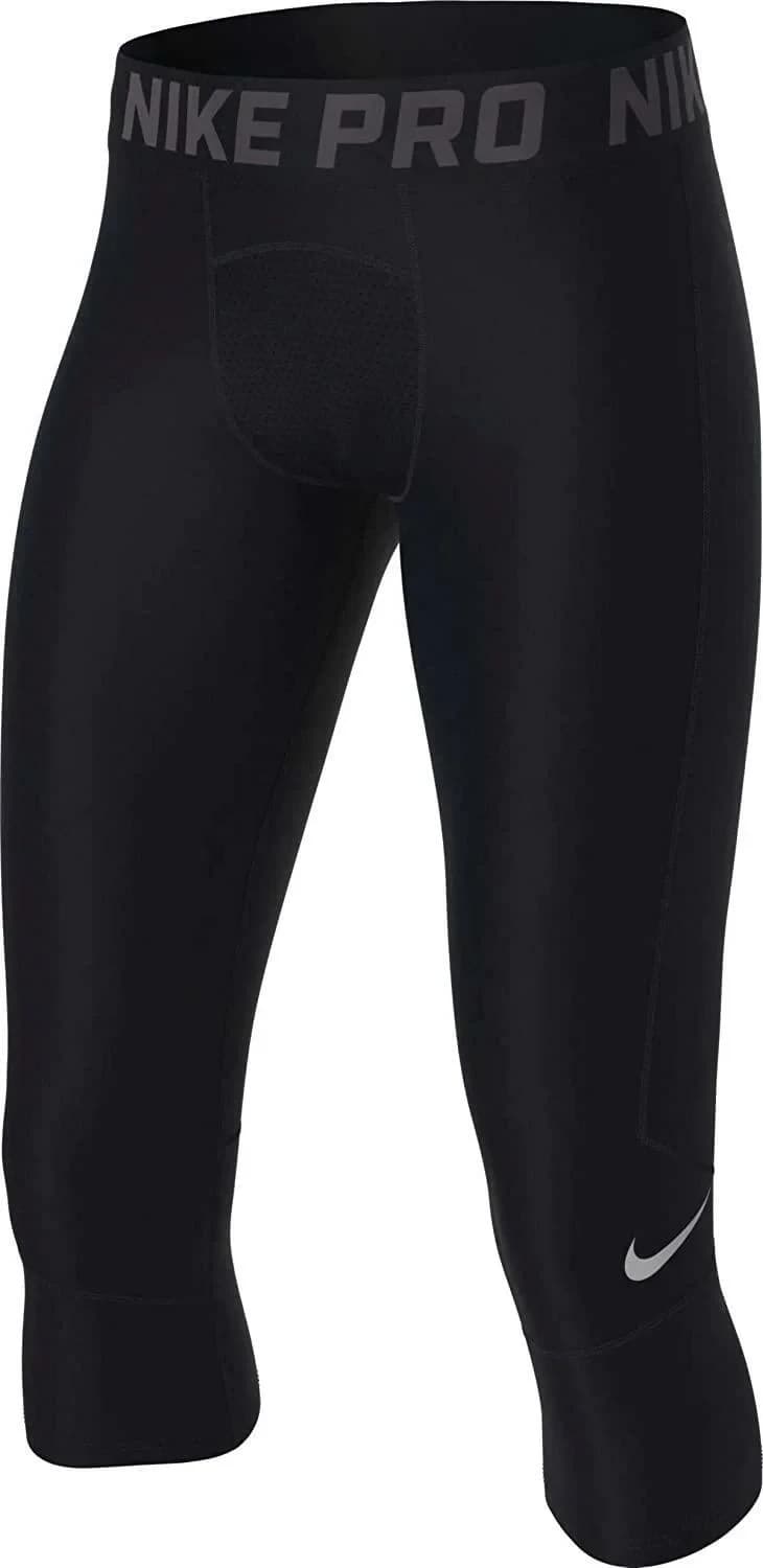 NIKE PRO 3/4 LENGTH BOY'S TIGHTS SIZE Medium NEW BV3506 091 Black - Thumbnail 3