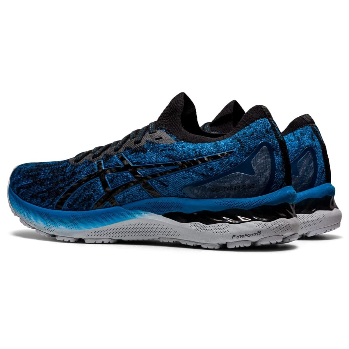 ASICS Men Gel Nimbus 23 Knit Running Shoes Reborn Blue/Black/Knit 9.5 M - Thumbnail 4