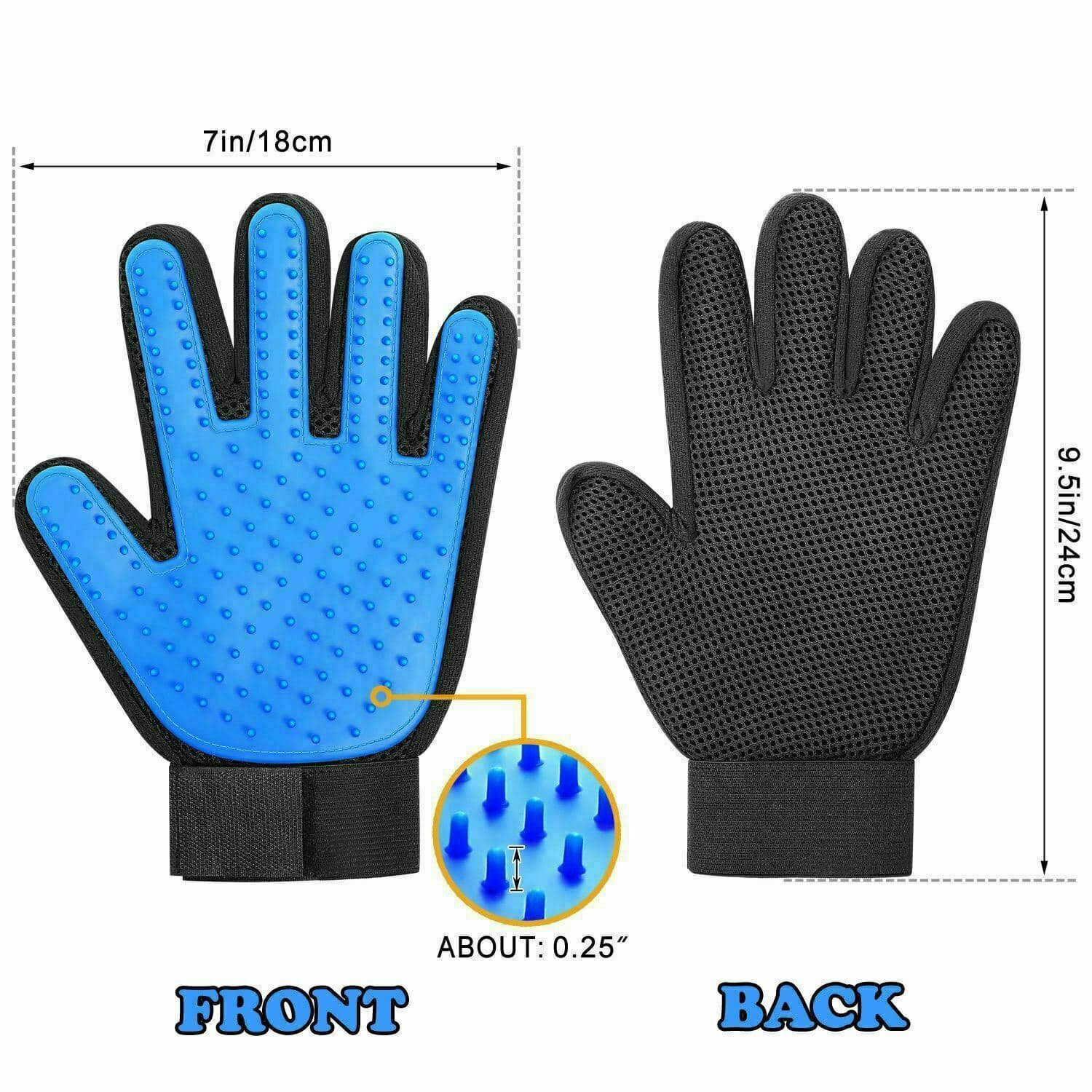 2 Pair Pet Dog Cat Hair Remover Mitt Massage Brush Deshedding Grooming Gloves - Thumbnail 4