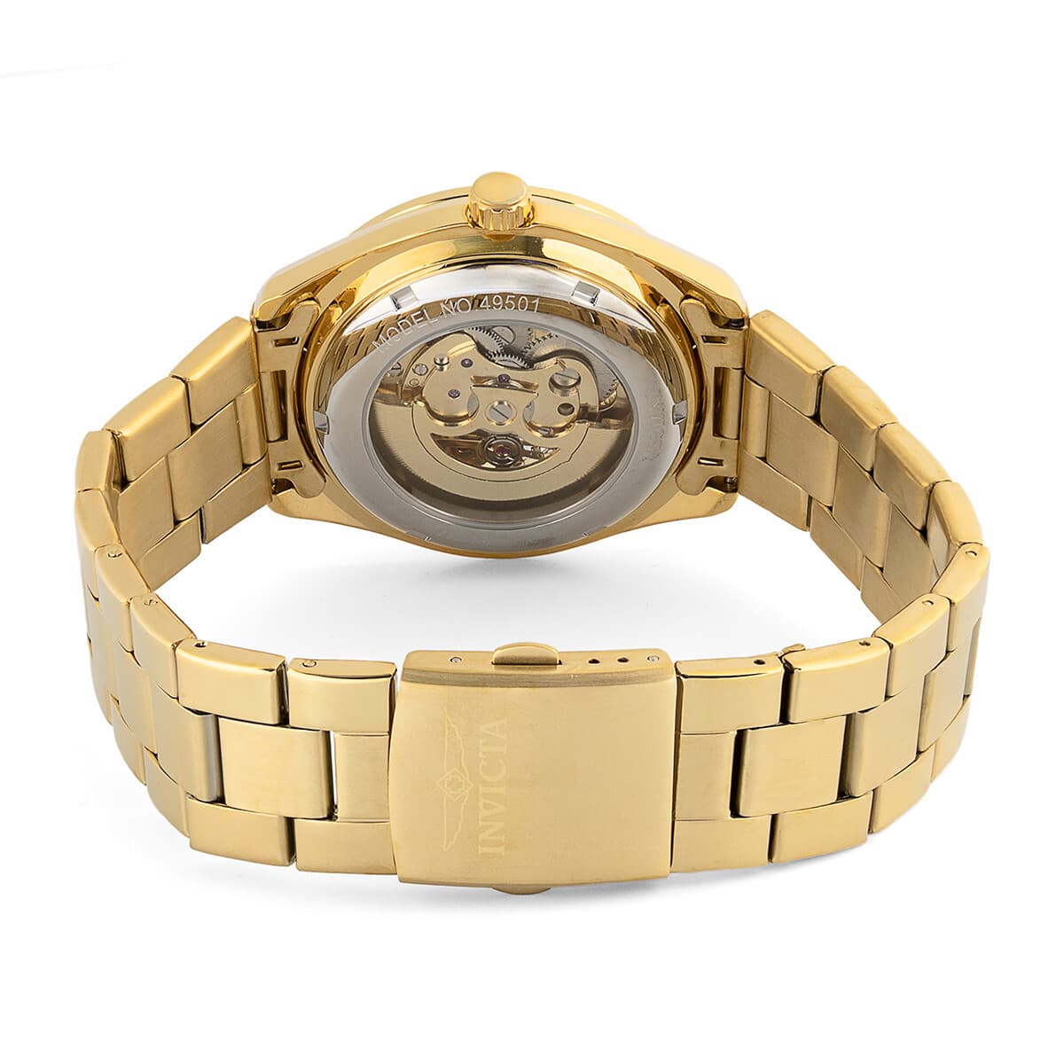 Invicta Objet D Art Automatic Men's Watch w/ Skeleton Dial - 43mm, Gold - Thumbnail 3
