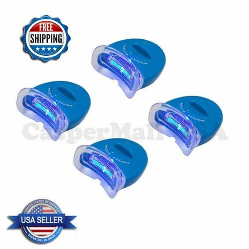 4 Pcs Mouth Teeth Bleaching Whitening Blue White LED Light with Batteries - Image 1
