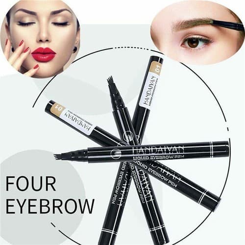 2 Pack Long-Lasting Liquid Tattoo Eyebrow Pens: 4 Tips, 3D Fork Microblading Ink - Thumbnail 5