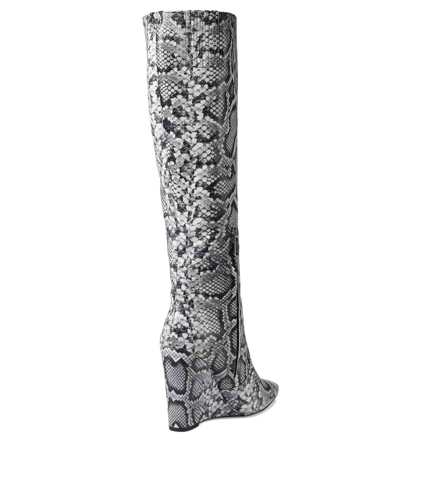 Michael Kors Isra Snake Embossed Leather Wedge Boot Size 8 M - Thumbnail 4
