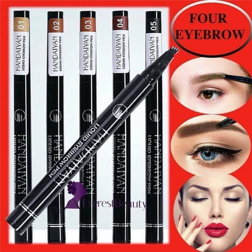 2 Pack Long-Lasting Liquid Tattoo Eyebrow Pens: 4 Tips, 3D Fork Microblading Ink - Thumbnail 6