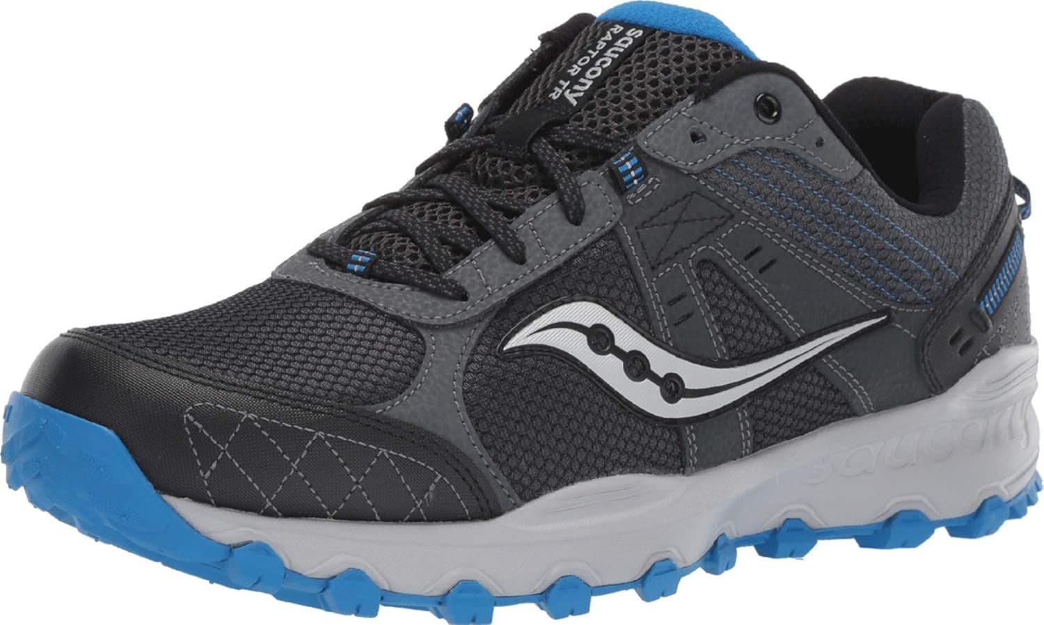 Saucony Grid Raptor TR 2 Men's Running shoes Charcoal/Blue 11 Wide - Thumbnail 4