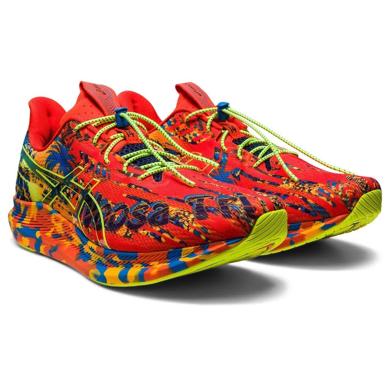 ASICS Noosa TRI 14 Men's Running Shoes Cherry Tomato Safety Yellow Size 9.5 M - Image 1
