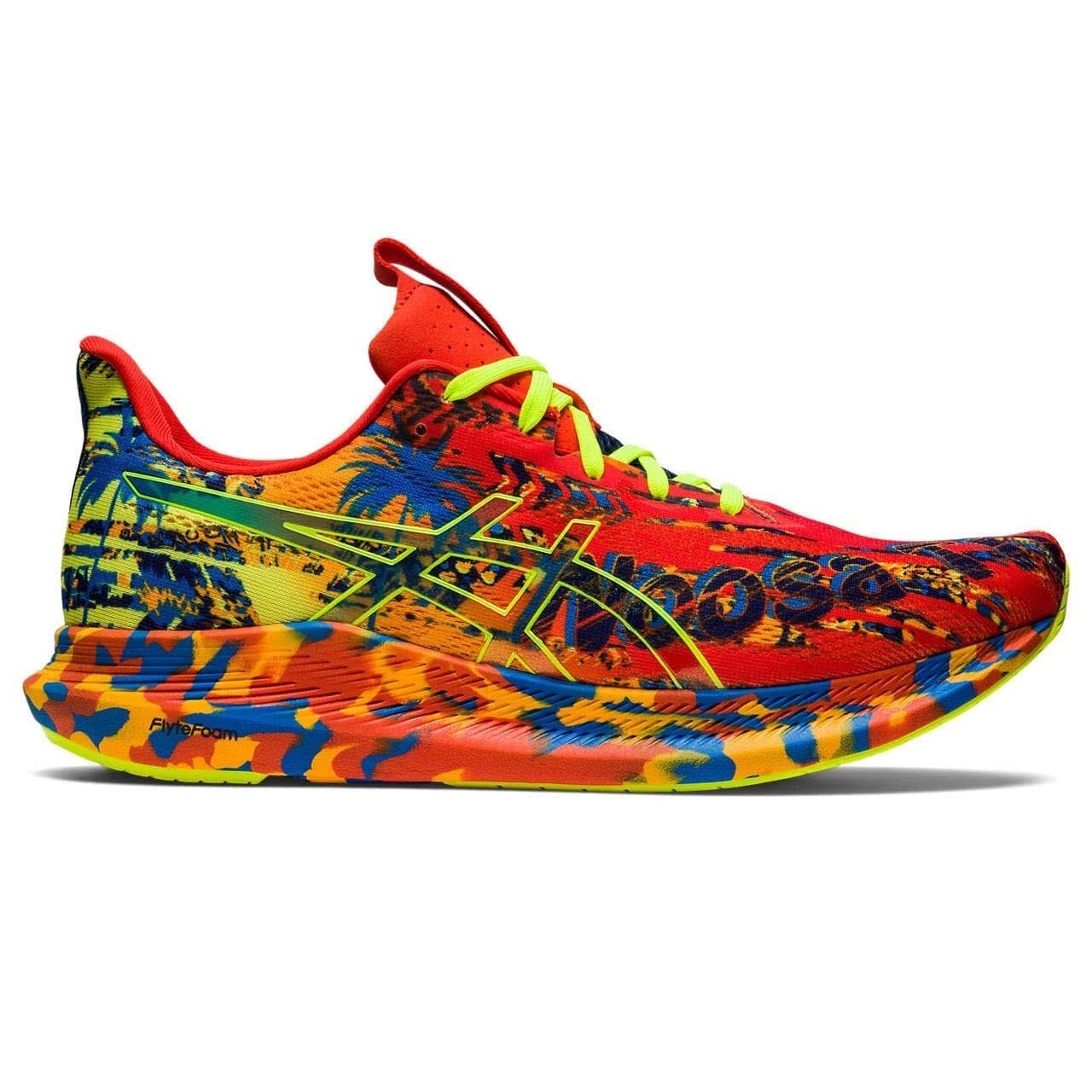 ASICS Noosa TRI 14 Men's Running Shoes Cherry Tomato Safety Yellow Size 9.5 M - Thumbnail 2