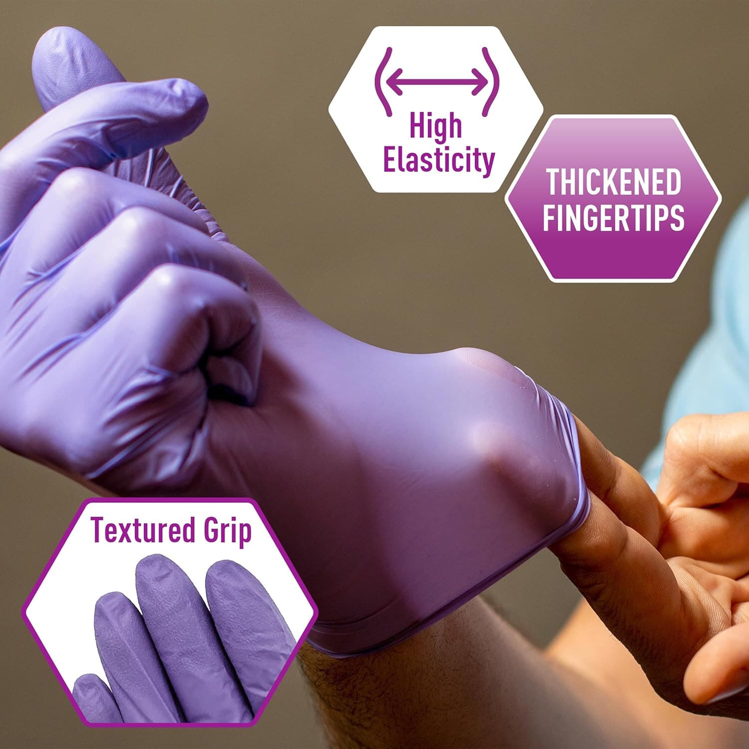 1000 MedPride Powder-Free Nitrile Exam Gloves Large Case of 10 x 100 - Thumbnail 4