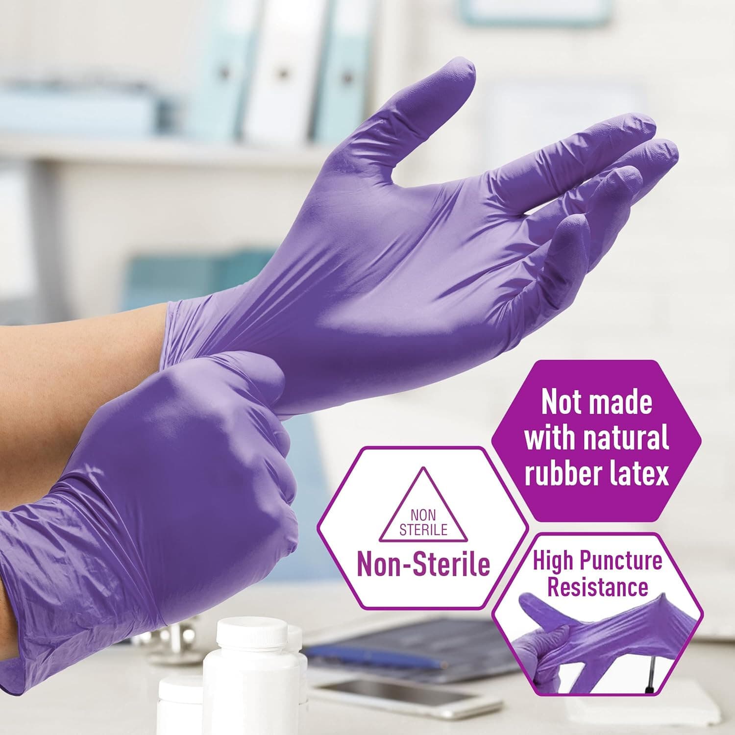 1000 MedPride Powder-Free Nitrile Exam Gloves Large Case of 10 x 100 - Thumbnail 7