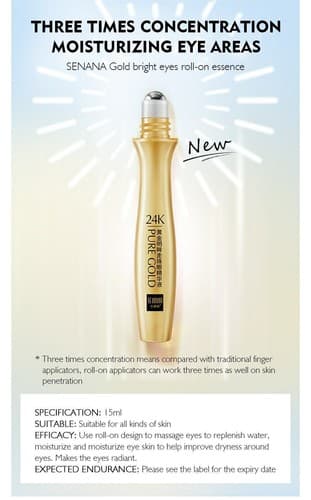 24K Gold Roll-on Puffy Eye Cream Dark Circles Puffiness Anti-Aging Fine Line - Thumbnail 5