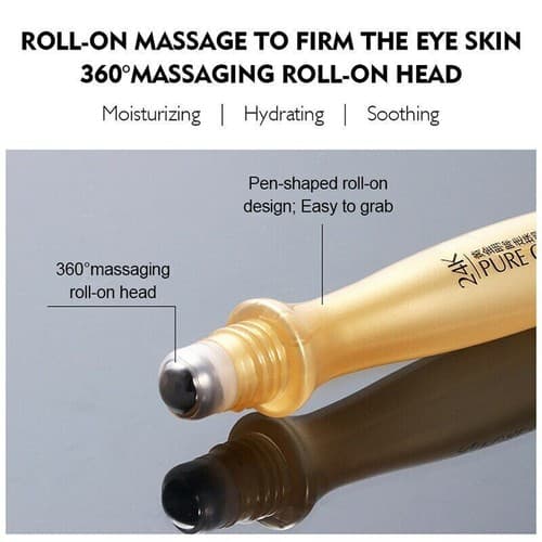 24K Gold Roll-on Puffy Eye Cream Dark Circles Puffiness Anti-Aging Fine Line - Thumbnail 4