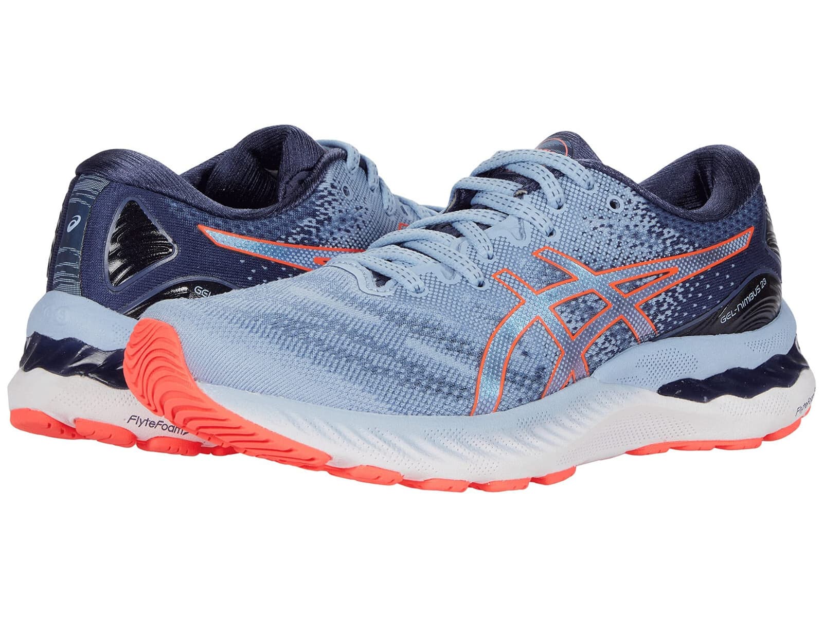 ASICS Women's Gel-Nimbus 23 Running Shoes Mist/Blazing Coral, Size 9 B - Thumbnail 2