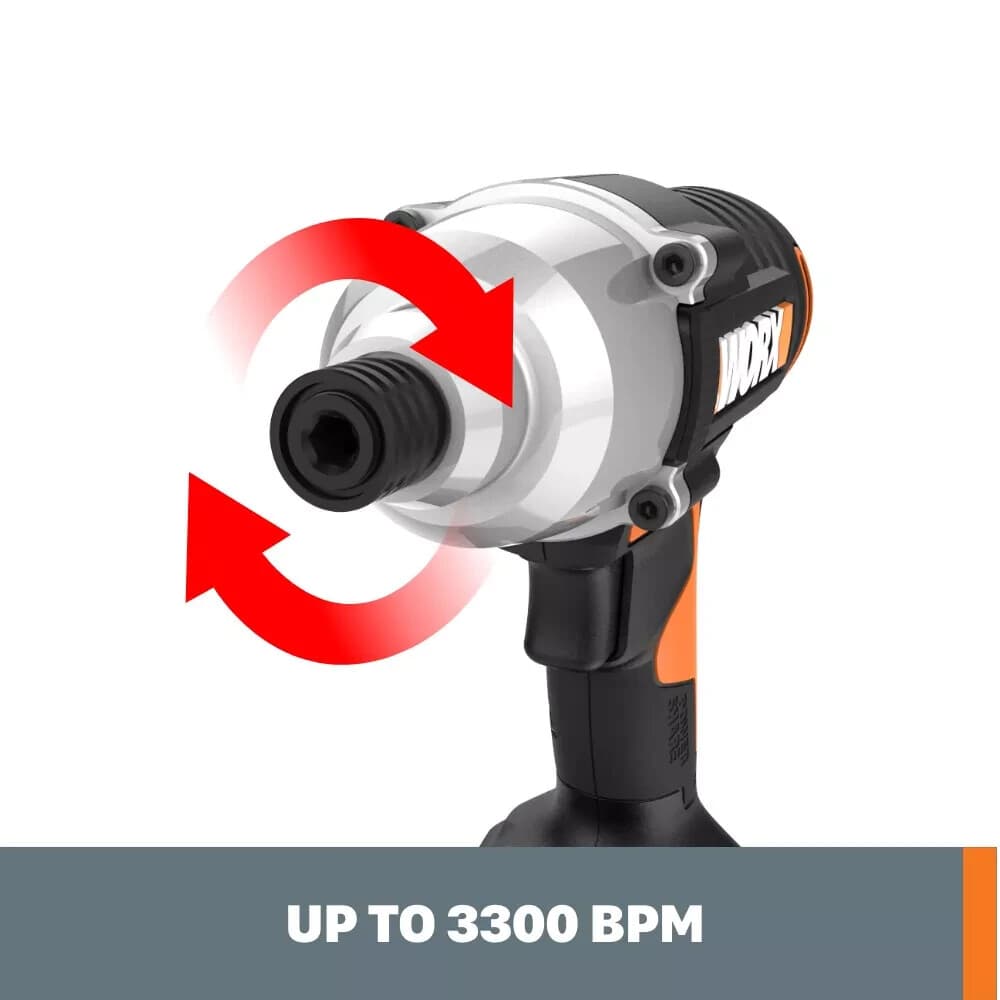WX291L Worx 20V MaxLithium Cordless Impact Driver Battery Charger included - Thumbnail 5