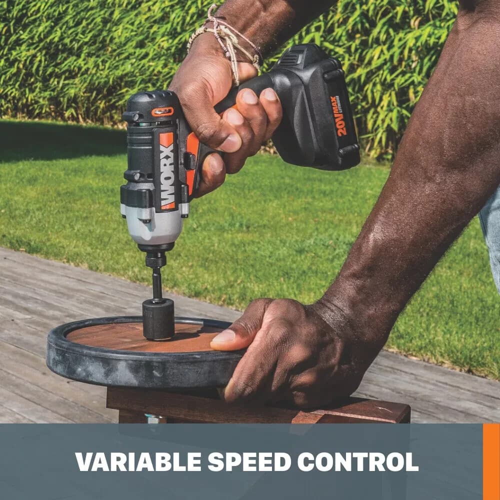WX291L Worx 20V MaxLithium Cordless Impact Driver Battery Charger included - Thumbnail 4