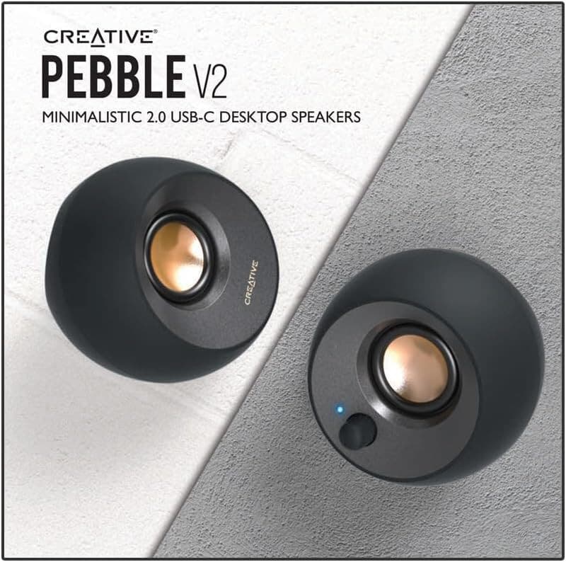 Creative Pebble V2 USB-Powered Desktop Speakers with Far-Field Drivers - Thumbnail 4