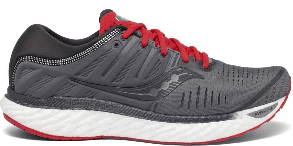 Saucony Hurricane 22 Men Running Shoe Charcoal/Red 13 M - Thumbnail 2