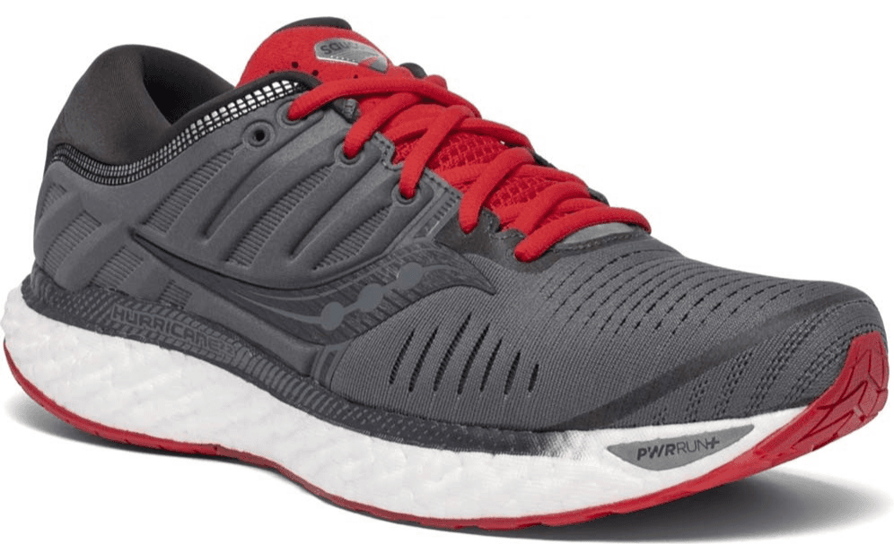 Saucony Hurricane 22 Men Running Shoe Charcoal/Red 13 M - Image 1