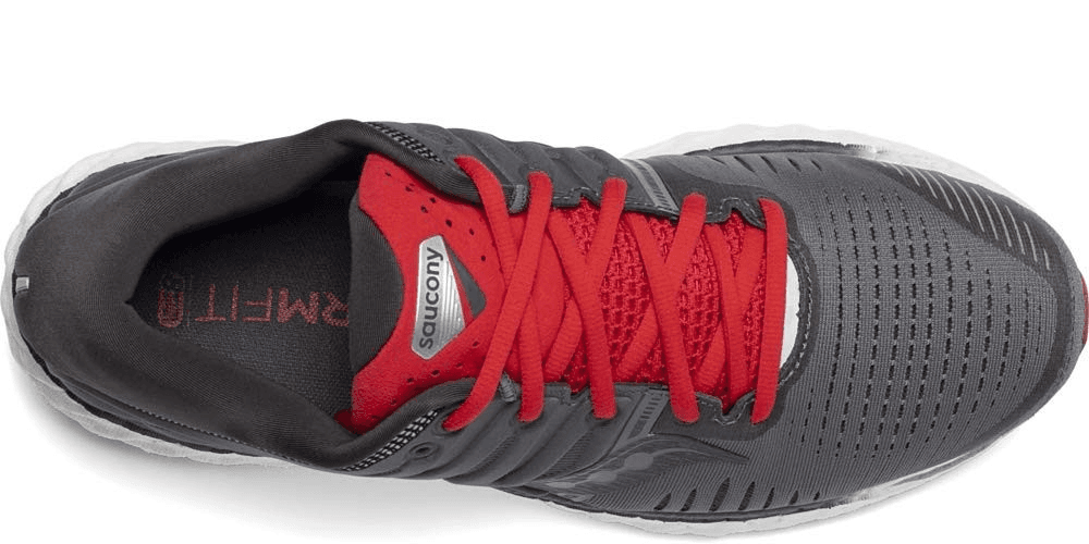 Saucony Hurricane 22 Men Running Shoe Charcoal/Red 13 M - Thumbnail 5