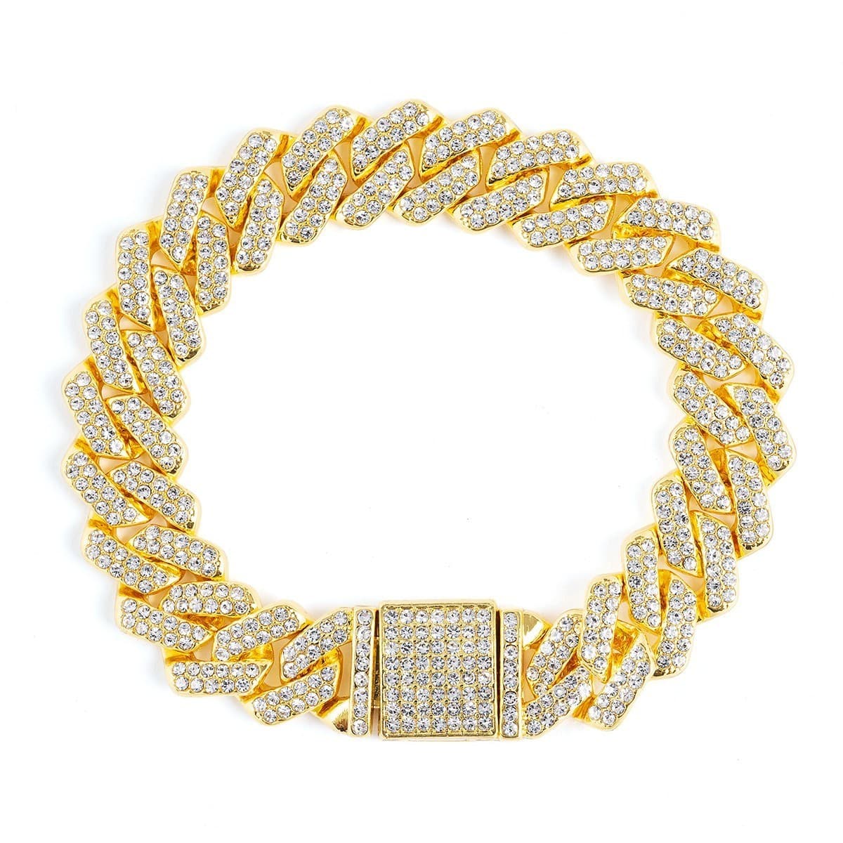 Invicta Elements Men's Ultra Iced Out Cuban Chain Bracelet, Gold - Image 1