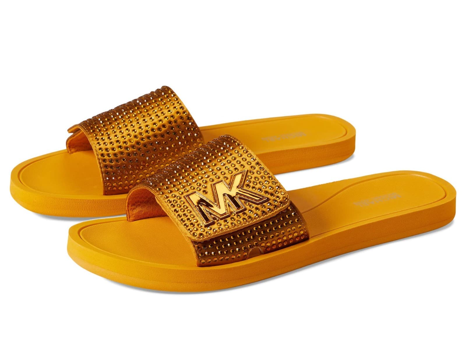 Michael Kors Womens MK Platform Slide Sandals Mari Gold 9 M NEW - Image 1