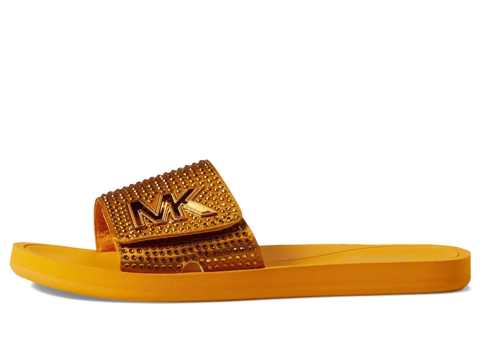 Michael Kors Womens MK Platform Slide Sandals Mari Gold 9 M NEW - Thumbnail 2