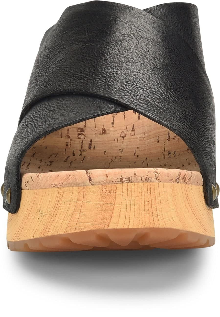 Kork-Ease Womens Tatum Leather Slide Platform Heel Sandal US 10/EUR 42 Black - Thumbnail 5