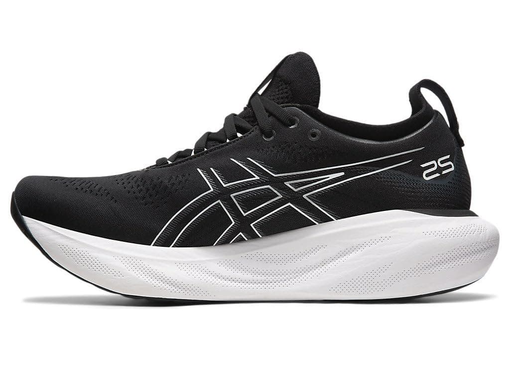 ASICS GEL-NIMBUS 25 Men running Shoes Size 9 Extra Wide 4E Black/Pure Silver - Thumbnail 3
