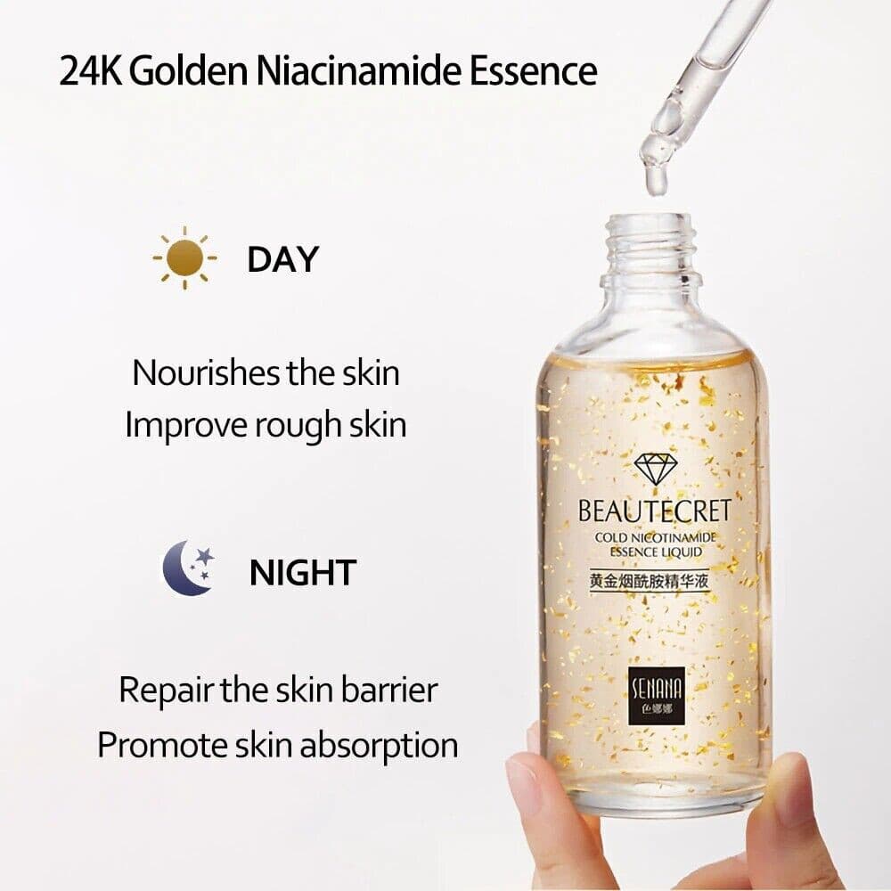 Nicotinamide Liquid 24K Gold Anti Aging Moisturizer with Hyaluronic Acid - Thumbnail 4
