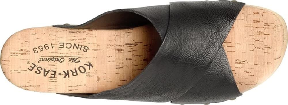 Kork-Ease Womens Tatum Leather Slide Platform Heel Sandal US 10/EUR 42 Black - Thumbnail 6
