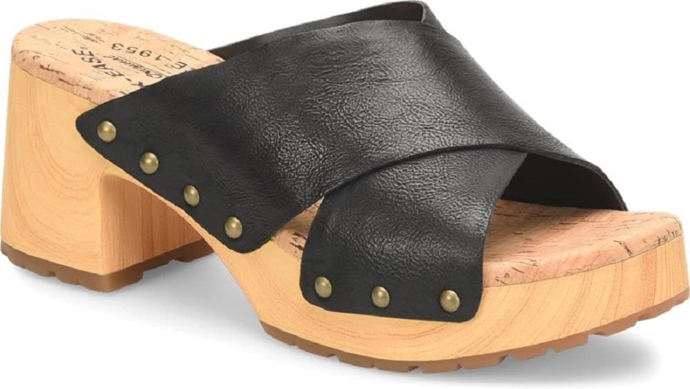 Kork-Ease Womens Tatum Leather Slide Platform Heel Sandal US 10/EUR 42 Black - Image 1