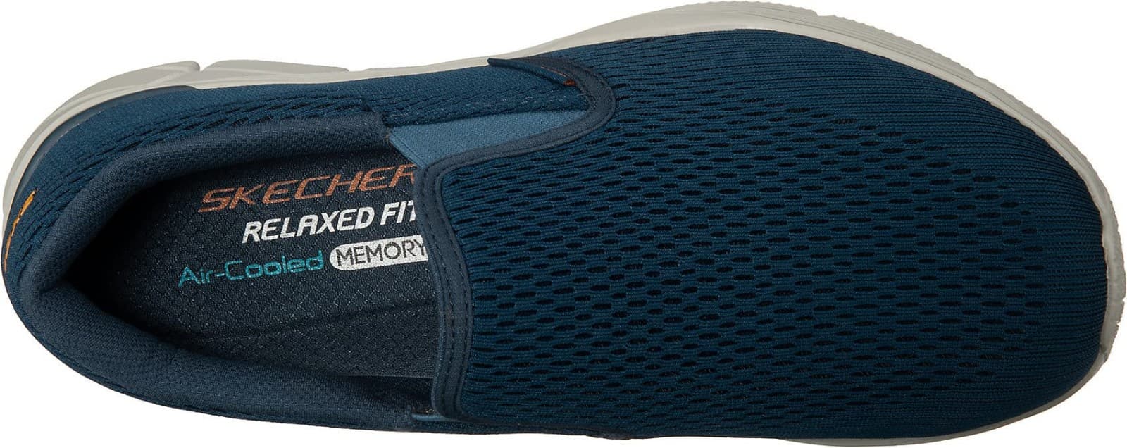 Skechers Mens Slip-on Comfort Loafer, Navy/Orange, 9.5 US - Thumbnail 5