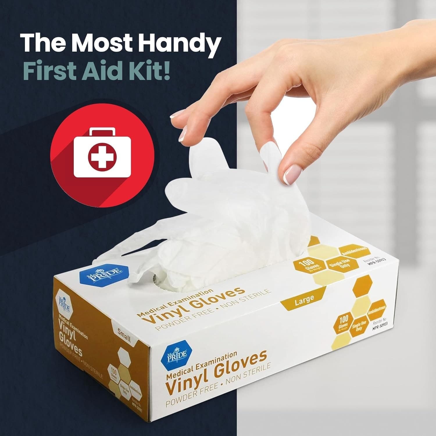 Medical Vinyl Examination Gloves (Medium, 200-Count) Latex & Rubber Free, Ultra- - Thumbnail 2