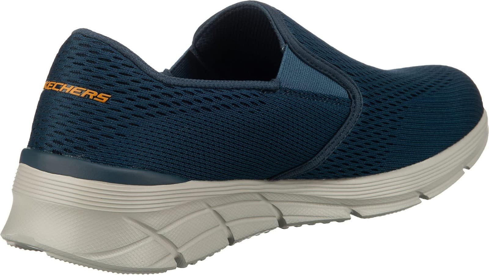 Skechers Mens Slip-on Comfort Loafer, Navy/Orange, 9.5 US - Thumbnail 2