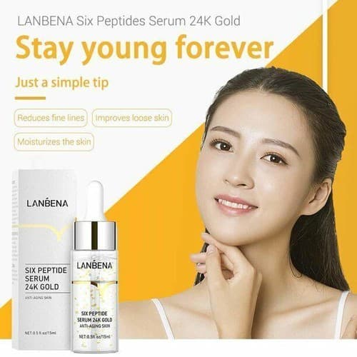 24K Gold Six Peptides Collagen Hyaluronic Acid Anti-Aging Skin Serum 15ml - Thumbnail 2
