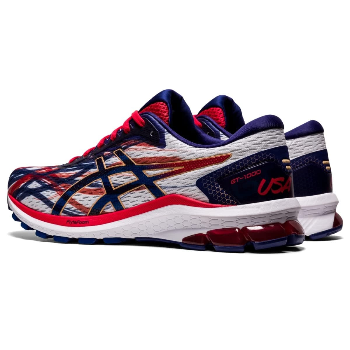 ASICS Men's GT-1000 9 Running Shoes, Size 10, White/Dive Blue - Thumbnail 4