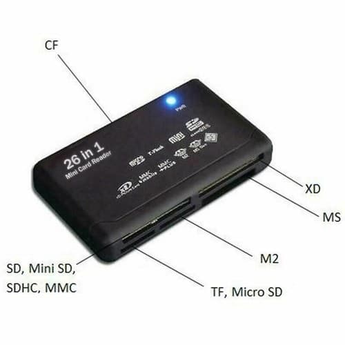 Mini Memory Card Reader 26-IN-1 USB 2.0 High Speed For CF xD SD MS SDHC - Thumbnail 4