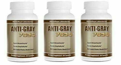3 Pack Anti Gray 7050 Hair Saw Palmetto Catalase Max Strength Dietary Supplement - Image 1