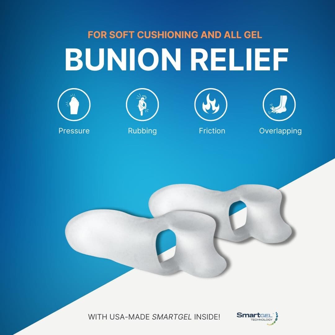 4 Pcs Gel Big Toe Bunion Guards Toe Spreaders Pain Relief Crooked Overlapping - Thumbnail 2