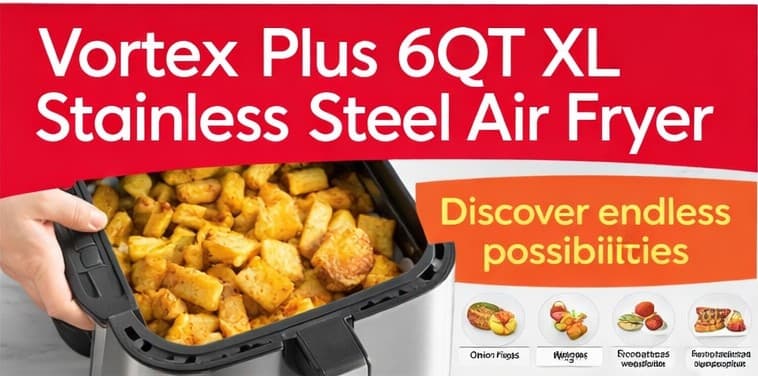Vortex Plus 6QT XL Stainless Steel Air Fryer - 6-in-1 for Effortless Cooking - Thumbnail 5