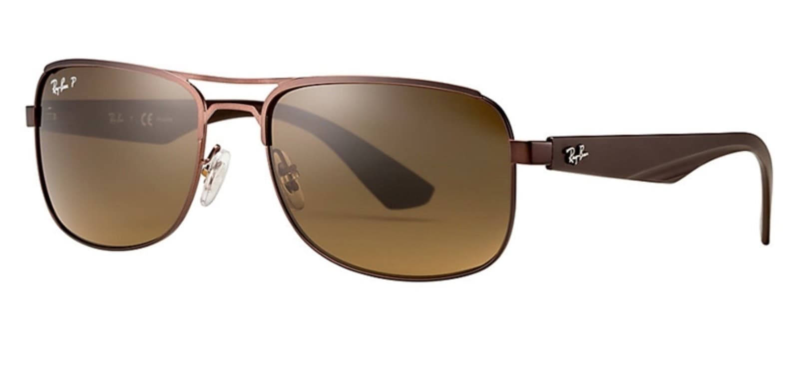 Ray-Ban RB3524-012/83 Sunglasses Matte Brown w/Polarized Brown Lens 57mm - Image 1