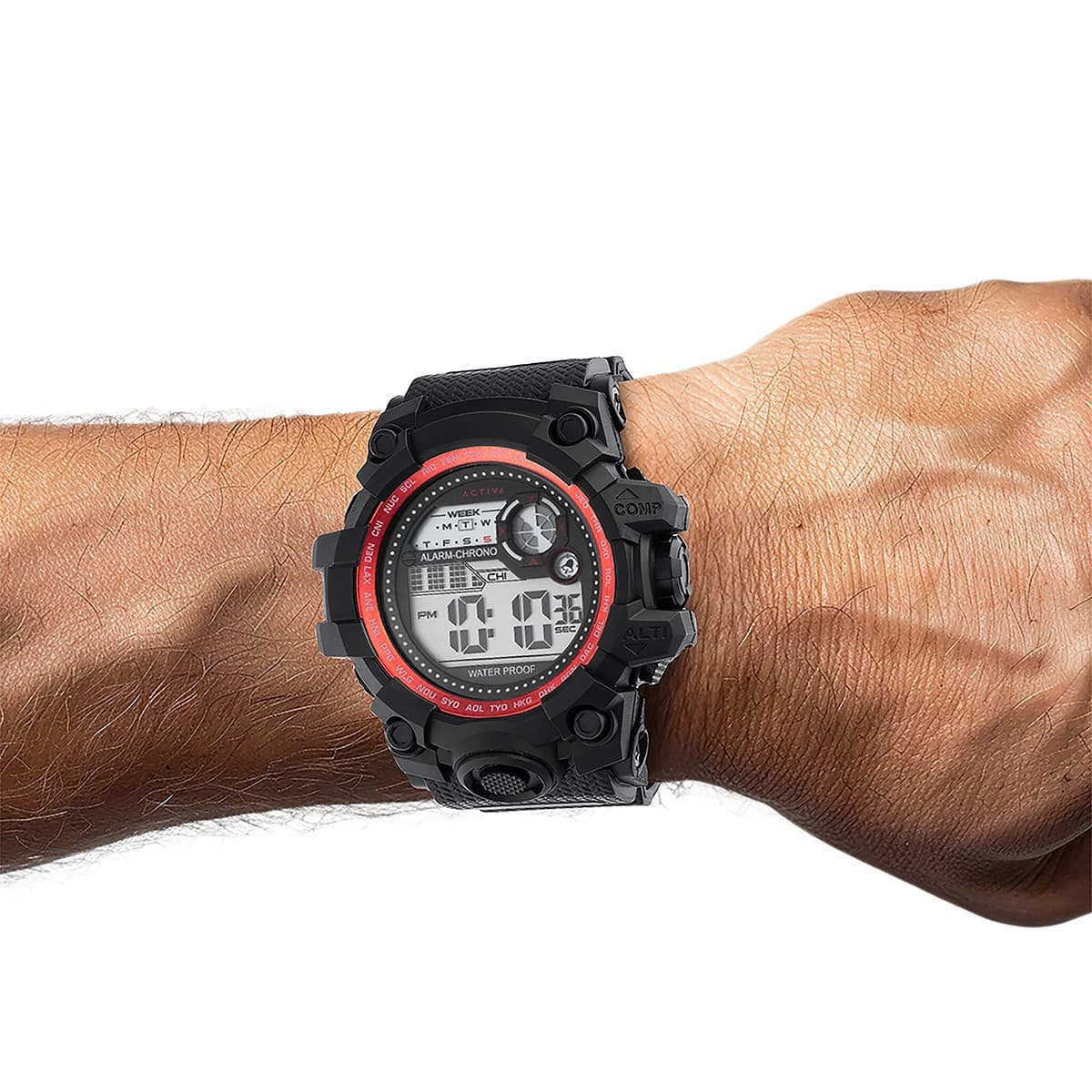 Activa X Invicta Men’s Watch ACW430-003 52mm Black & Red Digital Unisex - Thumbnail 3