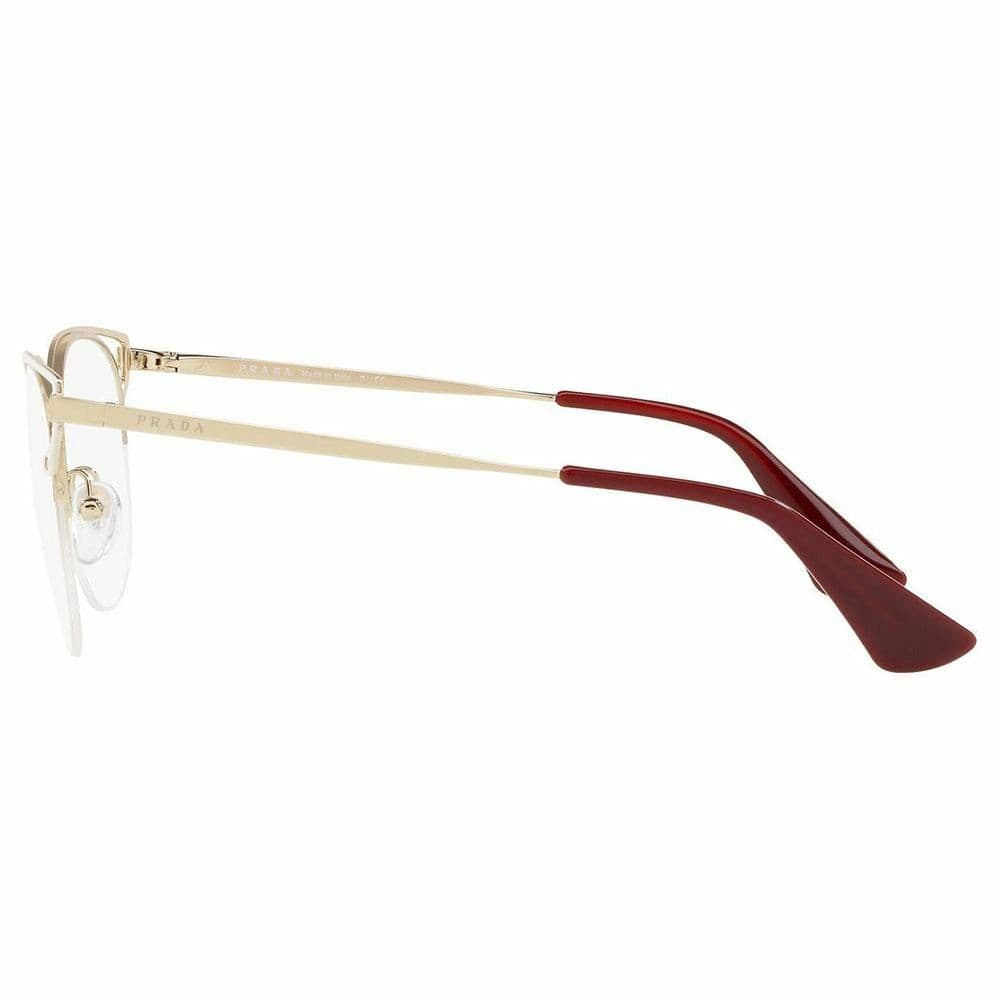Authentic Prada Cat Eye Eyeglasses Ivory/Pale Gold /DemoLens PR64UV LFB1O1 Italy - Thumbnail 2