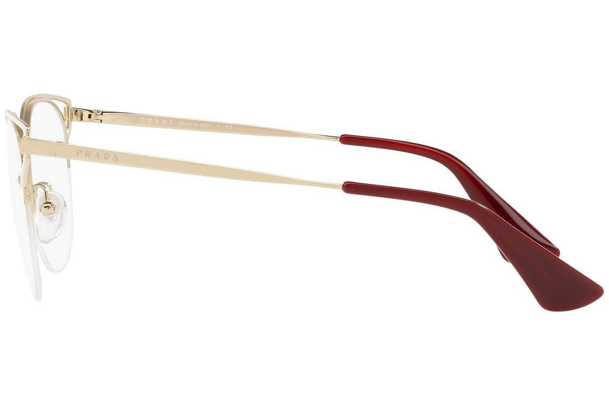 Authentic Prada Cat Eye Eyeglasses Ivory/Pale Gold /DemoLens PR64UV LFB1O1 Italy - Thumbnail 5