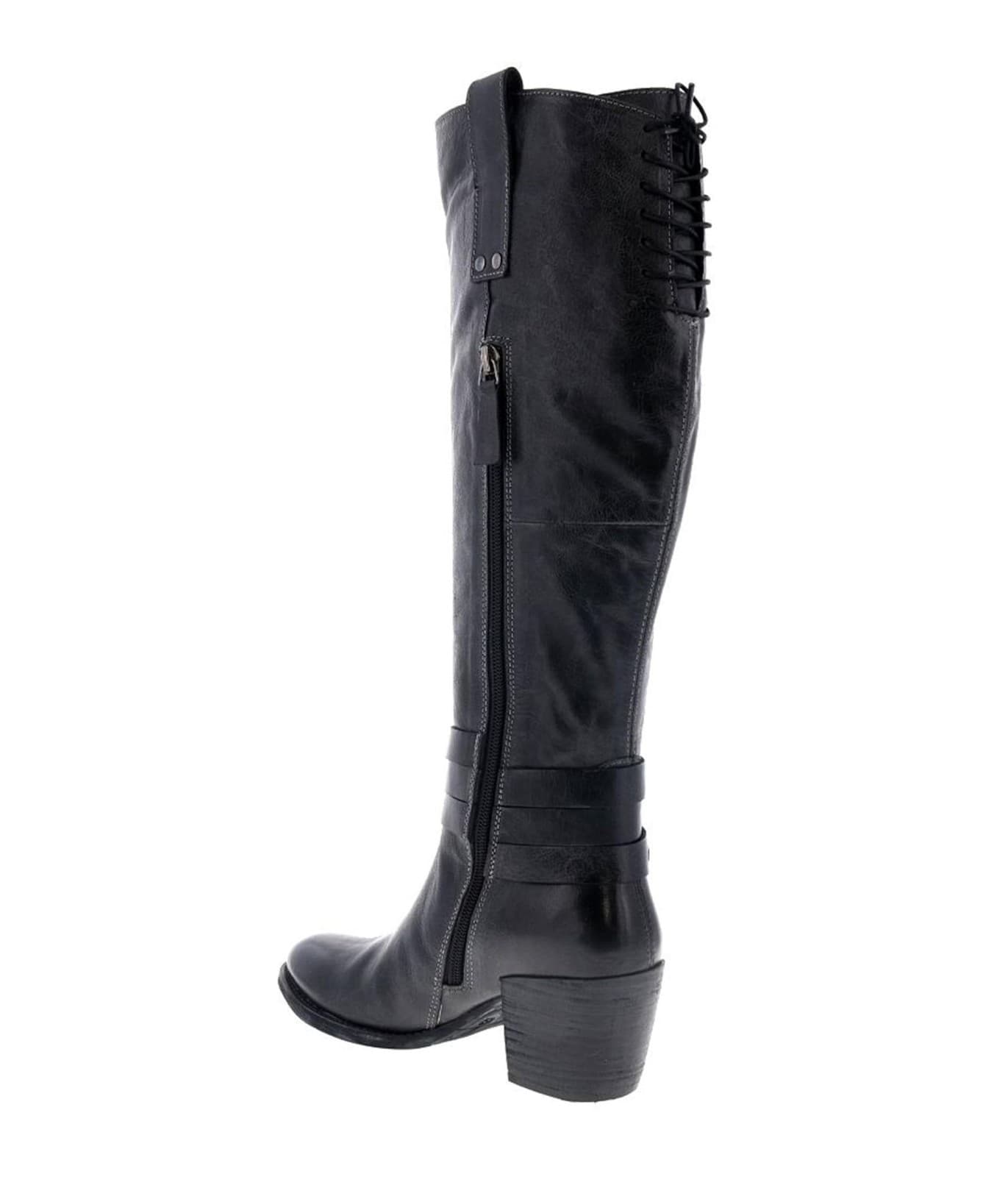 ROAN BY BED STU Women's Garner Black Pull up Boots - Leather 9 M - Thumbnail 4