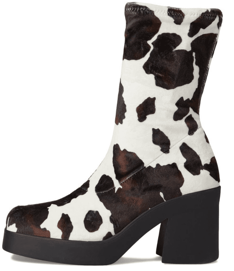 Steve Madden Klayton Platform Boot Women Size 9.5 Cow Print Chunky Heel - Thumbnail 2