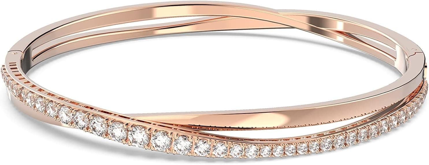 Swarovski Pulsera Twist Bangle Bracelet White, Rose Gold-Tone Plated 5620552 NIB - Image 1