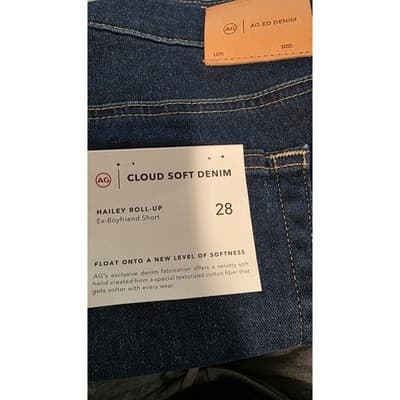 Adriano Goldschmied Size 28R Blue The Hailey Ex-Boyfriend Roll Up Shorts - Thumbnail 4